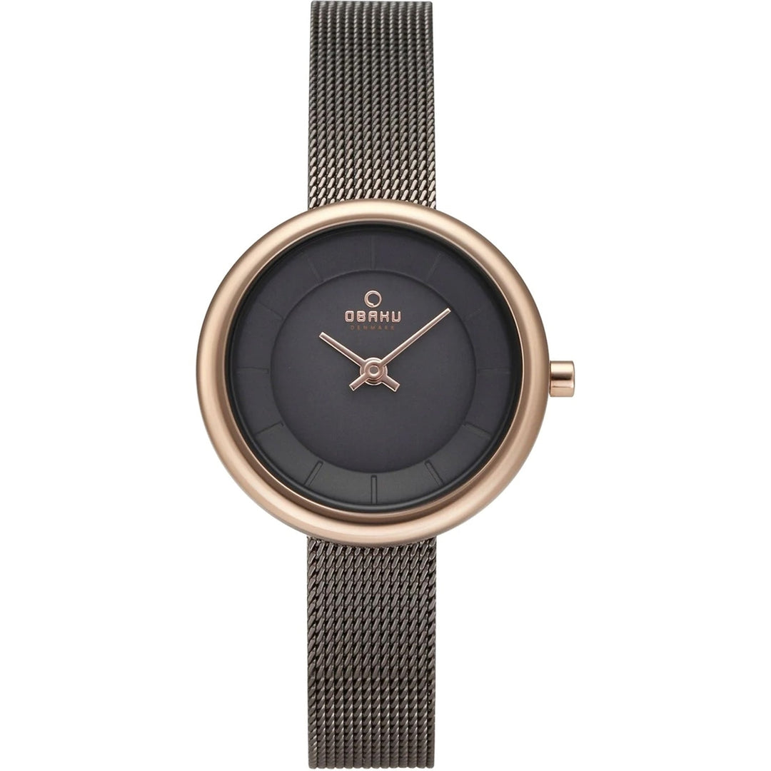 Obaku Womens Black Dial Watch Stainless Steel Case Model V146LXVJMJ 30m Water Resistant Image 1