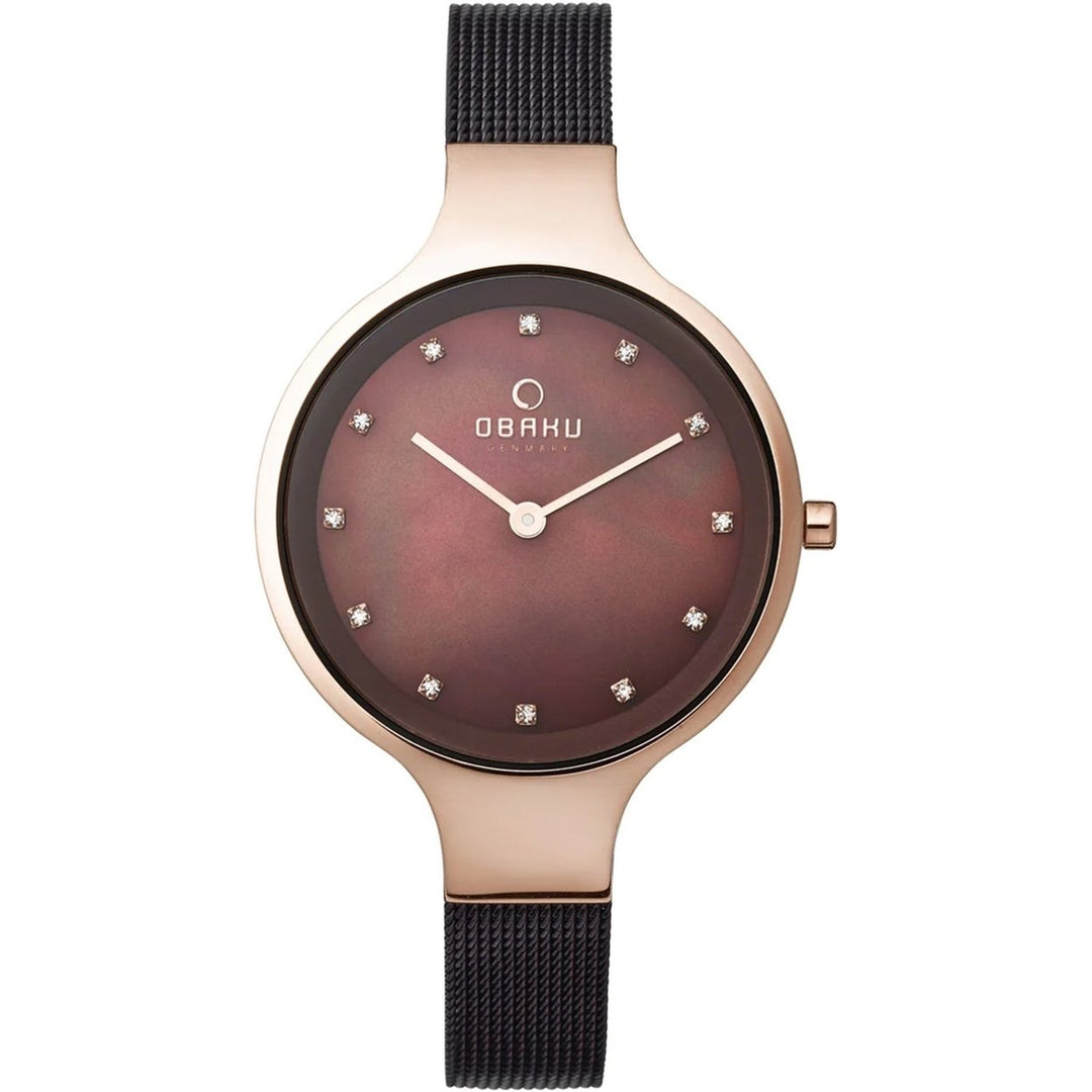 Obaku Womens Watch Brown Dial Stainless Steel Bracelet V173LXVNMN Quartz Image 1