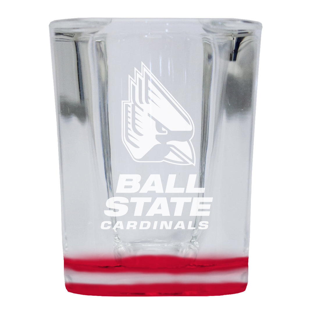 Ball State University 2 Ounce Engraved Shot Glass Square Officially Licensed Collegiate Product Image 1