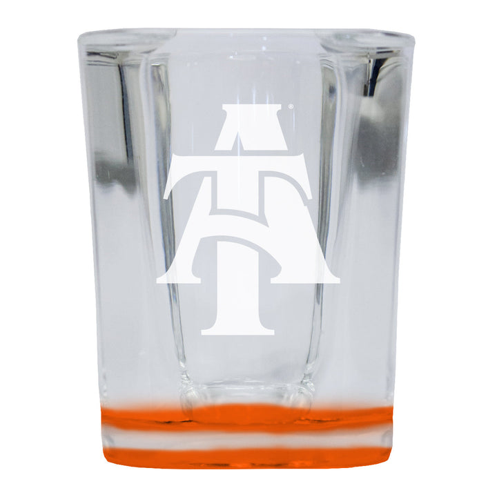 North Carolina AandT State Aggies 2 Ounce Engraved Shot Glass Square Officially Licensed Collegiate Product Image 4