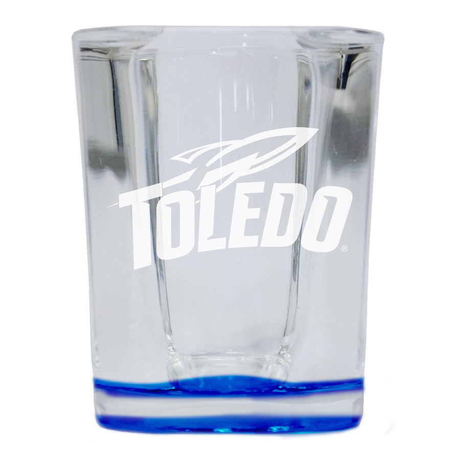 Toledo Rockets 2 Ounce Engraved Shot Glass Square Officially Licensed Collegiate Product Image 1