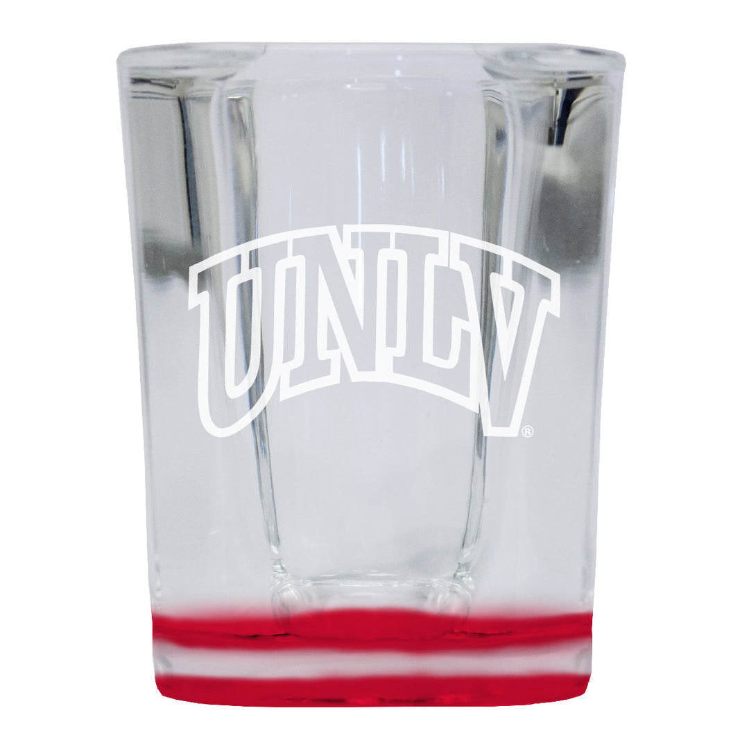 UNLV Rebels 2 Ounce Engraved Shot Glass Square Officially Licensed Collegiate Product Image 1