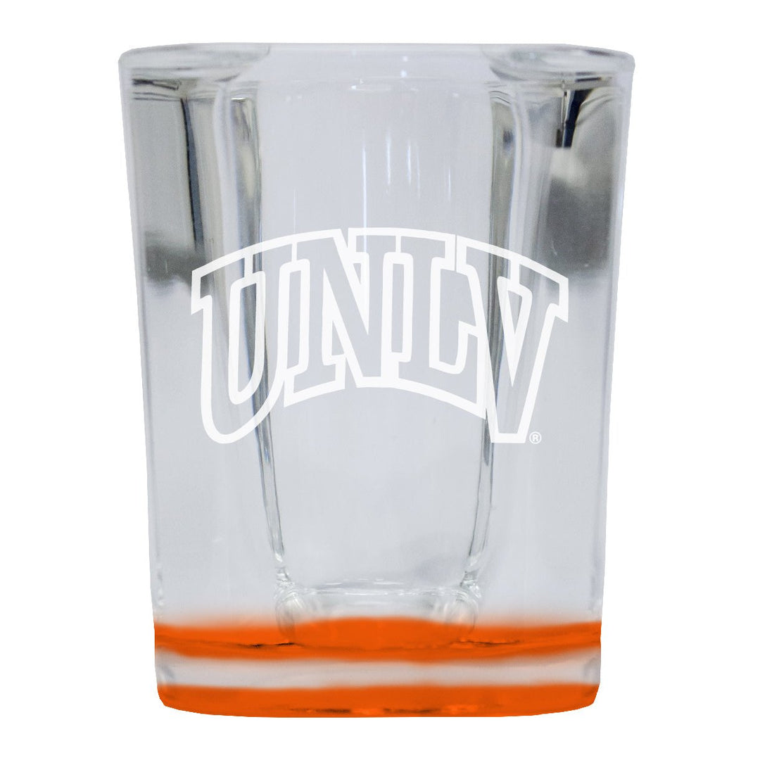 UNLV Rebels 2 Ounce Engraved Shot Glass Square Officially Licensed Collegiate Product Image 1