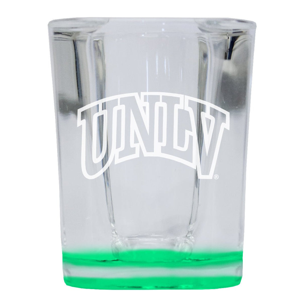 UNLV Rebels 2 Ounce Engraved Shot Glass Square Officially Licensed Collegiate Product Image 1