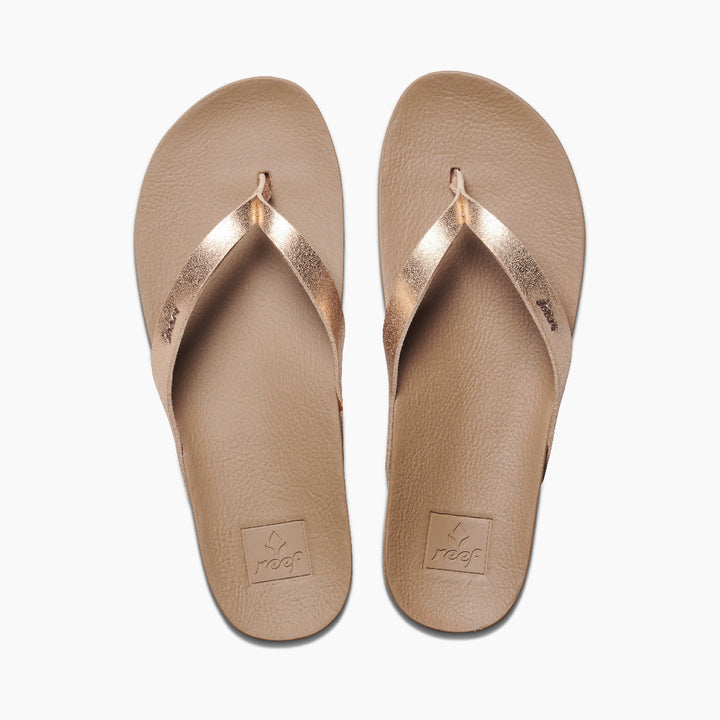 REEF Womens Cushion Court Flip Flop Rose Gold Vegan Leather RF0A3FDSRGL Image 3