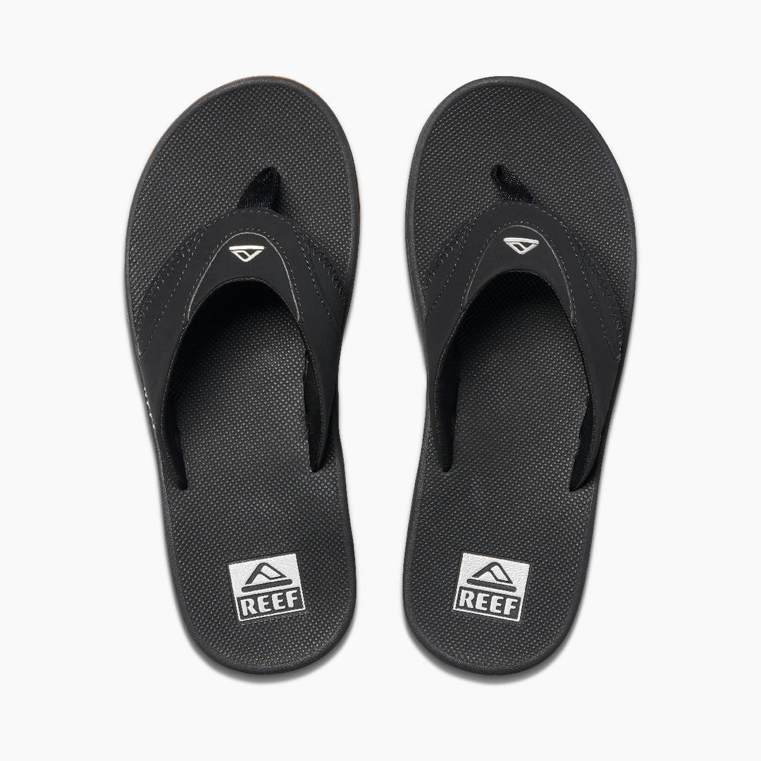 REEF Mens Fanning Flip Flop Black - RF002026BLS Black//Silver Image 3