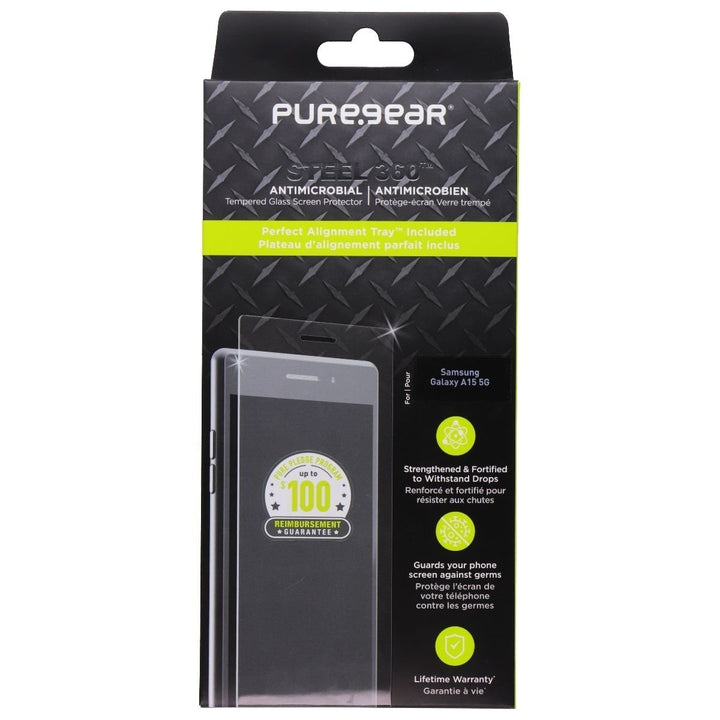 PureGear Steel 360 Series Tempered Glass for Samsung Galaxy A15 5G - Clear Image 1