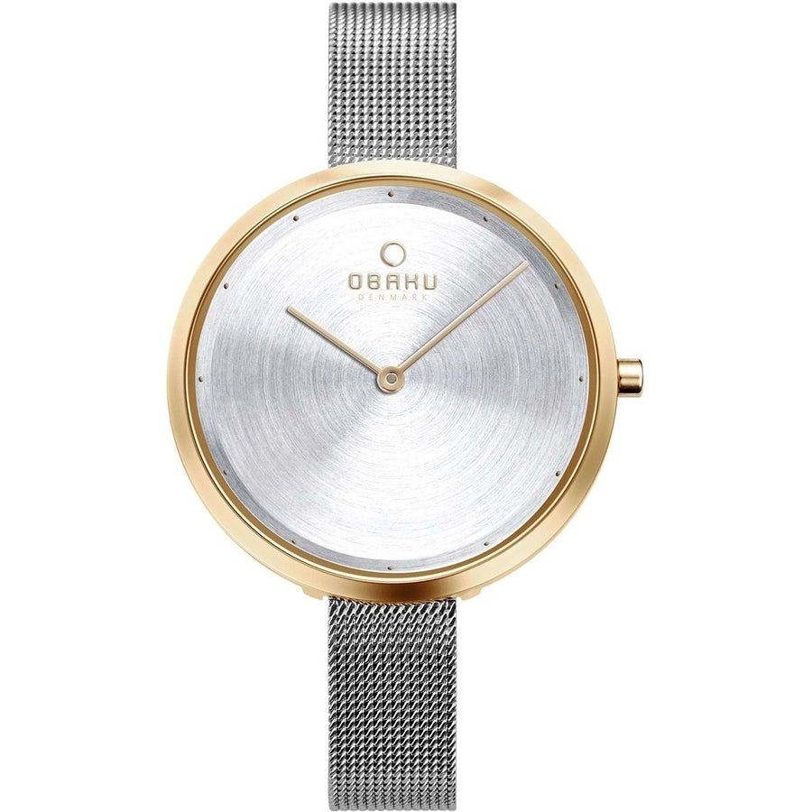 Obaku Womens Silver Dial Watch V227LXGIMC Stainless Steel Quartz Waterproof Image 1