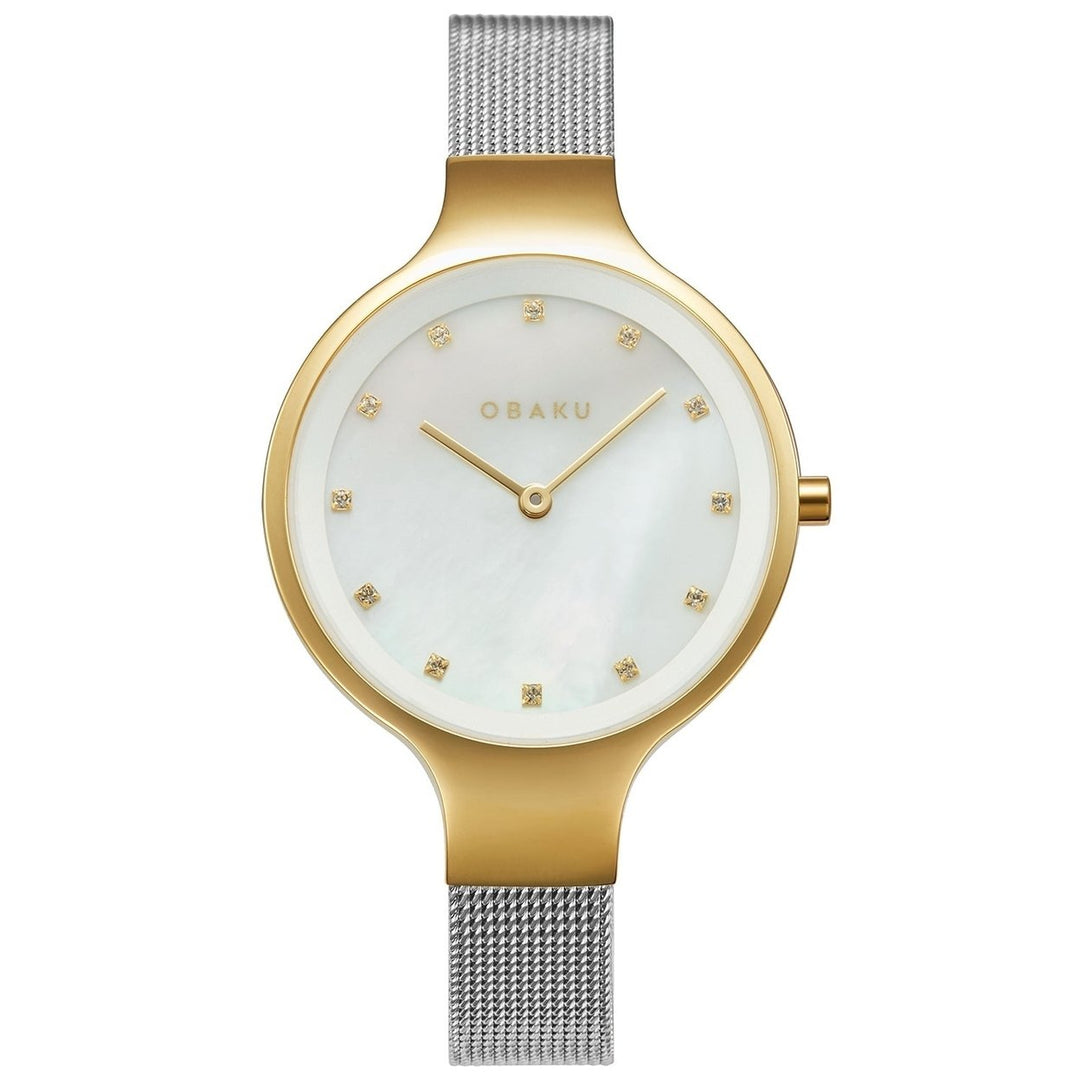 Obaku Womens White Dial Quartz Watch Stainless Steel V173LXGWMC2 Water Resistant Image 1