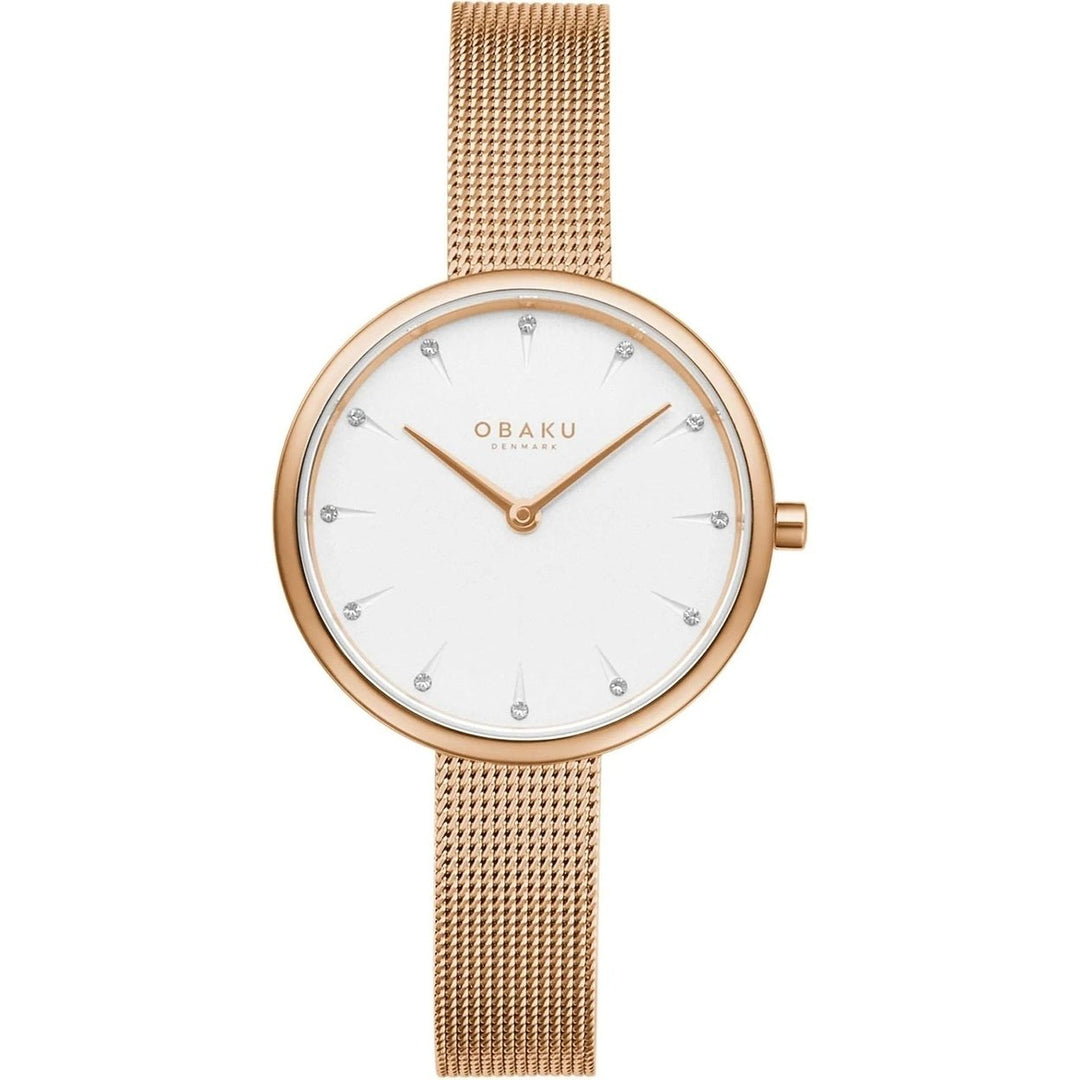 Obaku Womens Watch Stainless Steel White Dial Quartz V233LXVIMV Water Resistant Image 1