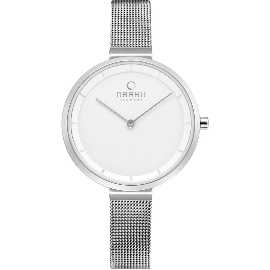 Obaku Womens Classic White Dial Stainless Steel Watch V225LXCIMC Water Resistant Image 1