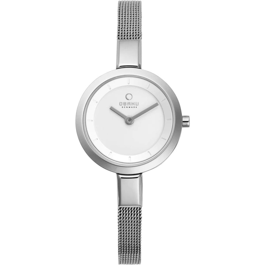 Obaku Denmark Siv White Dial Quartz Watch Stainless Steel V129LXCIMC 30m Water Resistant Image 1