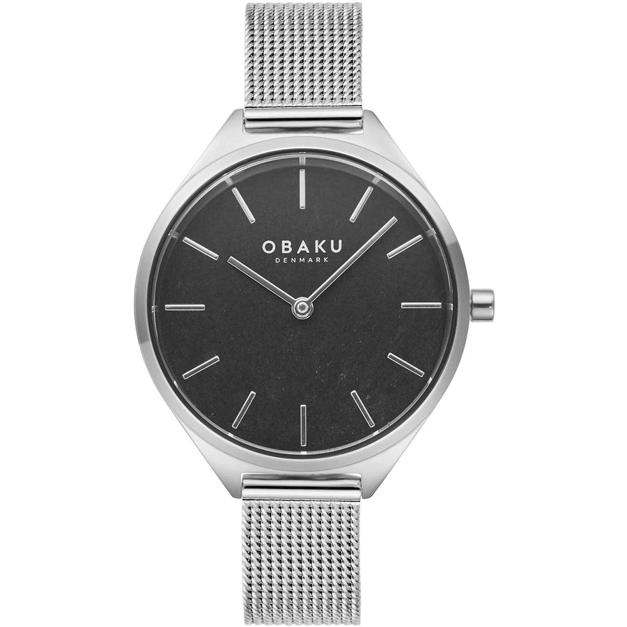 Obaku Womens Watch Black Dial Stainless Steel V257LHCNMC Quartz Water Resistant Image 1