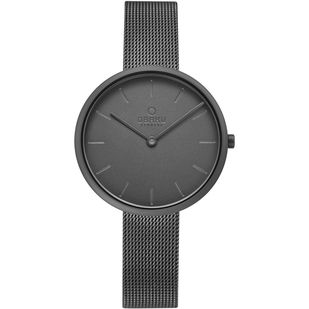 Obaku Womens Smokey Gray Dial Watch V219LXUUMU Stainless Steel Quartz 30m Water Resistant Image 1