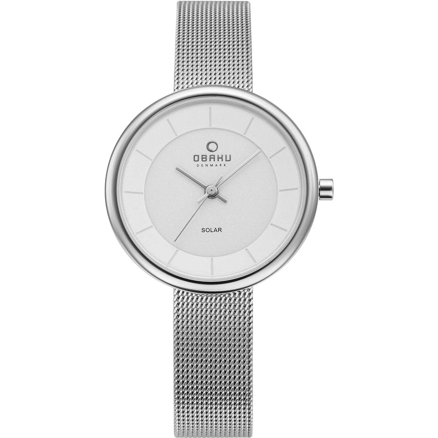 Obaku Womens Lys White Dial Watch - V206LRCWMC Image 1