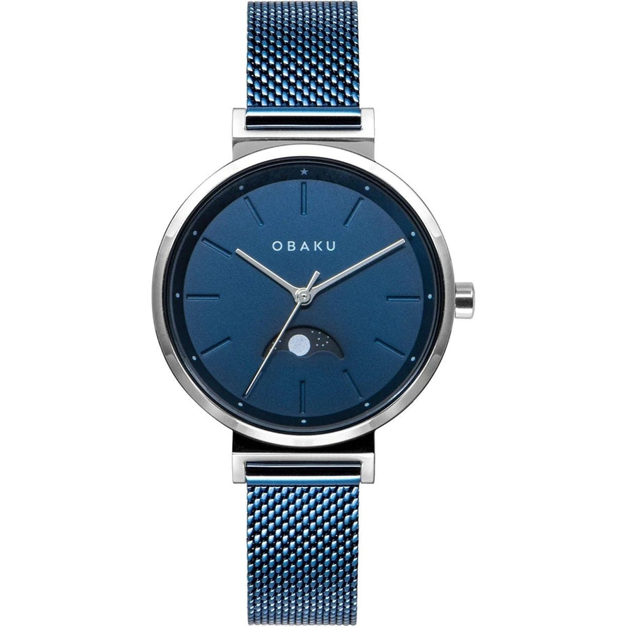 Obaku Womens Blue Dial Watch V243LMCLML Stainless Steel Quartz Waterproof Image 1