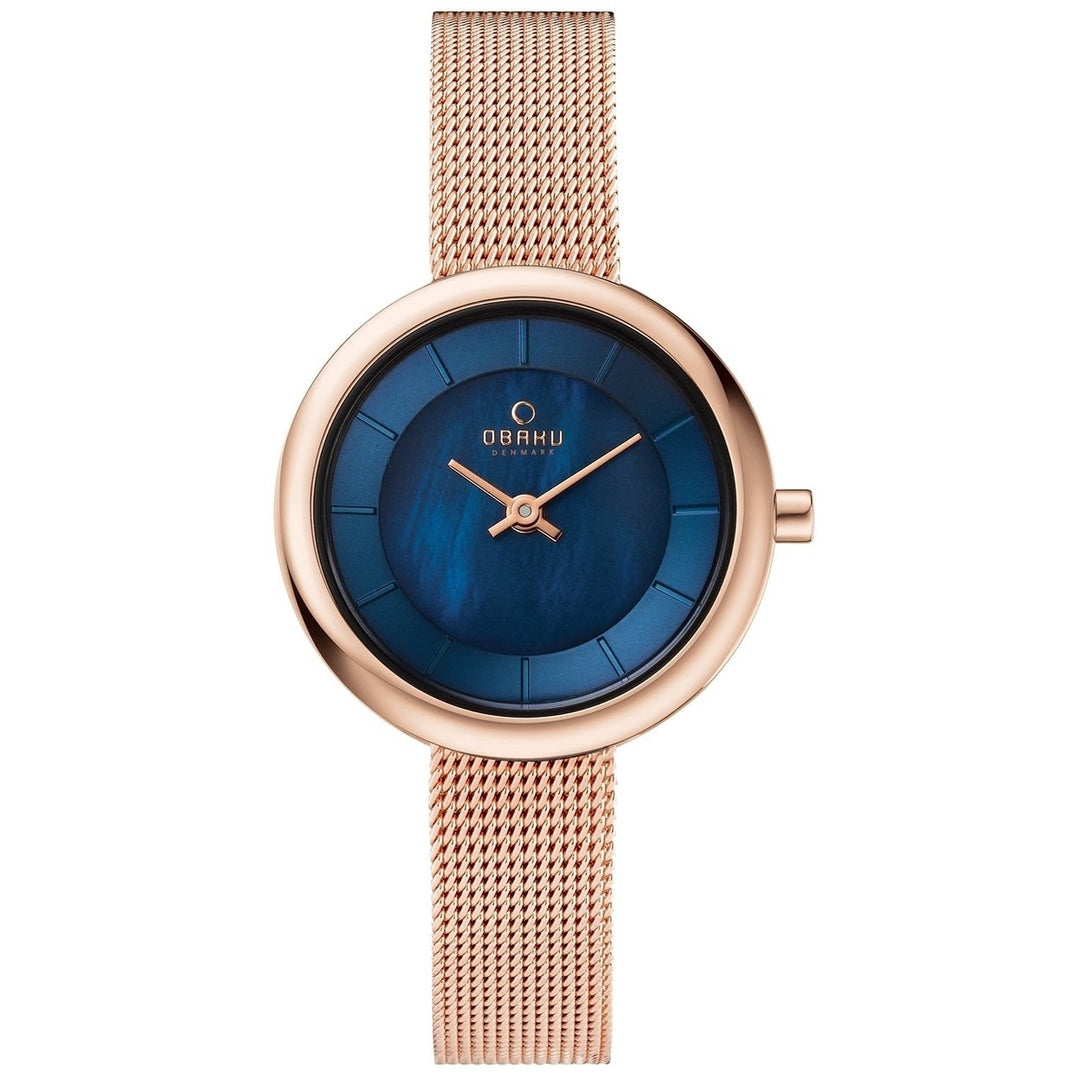 Obaku Womens Stille Blue Dial Watch V146LXVLMV Stainless Steel Quartz 30m Water Resistant Image 1