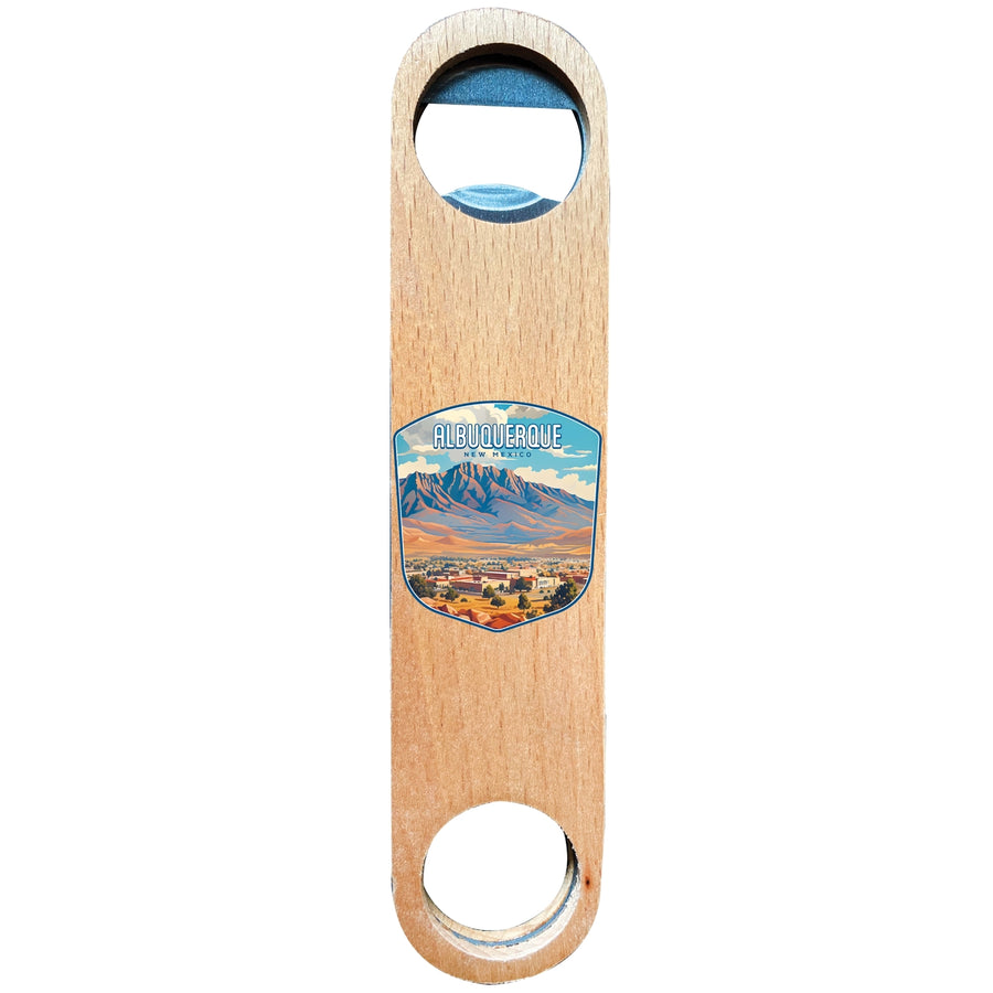 Alburqueque Mexico Design A Souvenir Wooden Bottle Opener Image 1