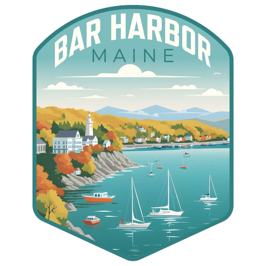 Bar Harbor Maine Design A Souvenir Die Cut Flat Magnet Image 1