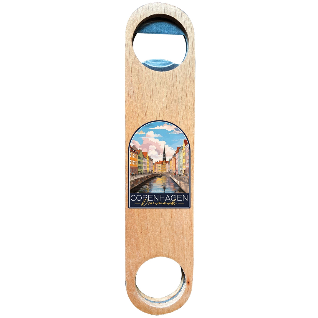 Copenhagen Denmark Design B Souvenir Wooden Bottle Opener Image 1