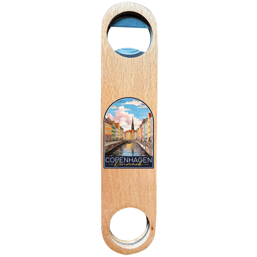 Copenhagen Denmark Design B Souvenir Wooden Bottle Opener Image 1