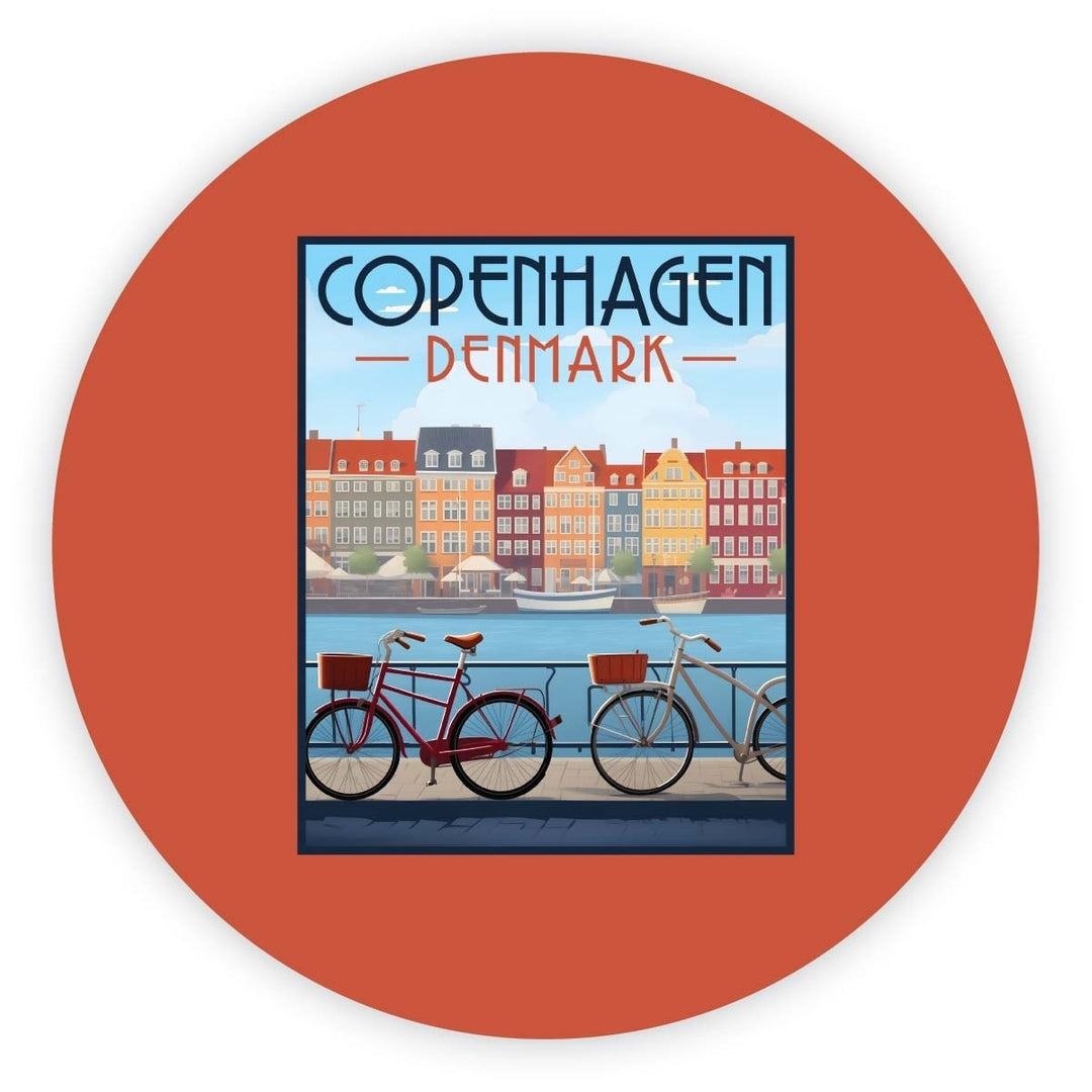 Copenhagen Denmark Design C Souvenir Round Fridge Magnet Image 1