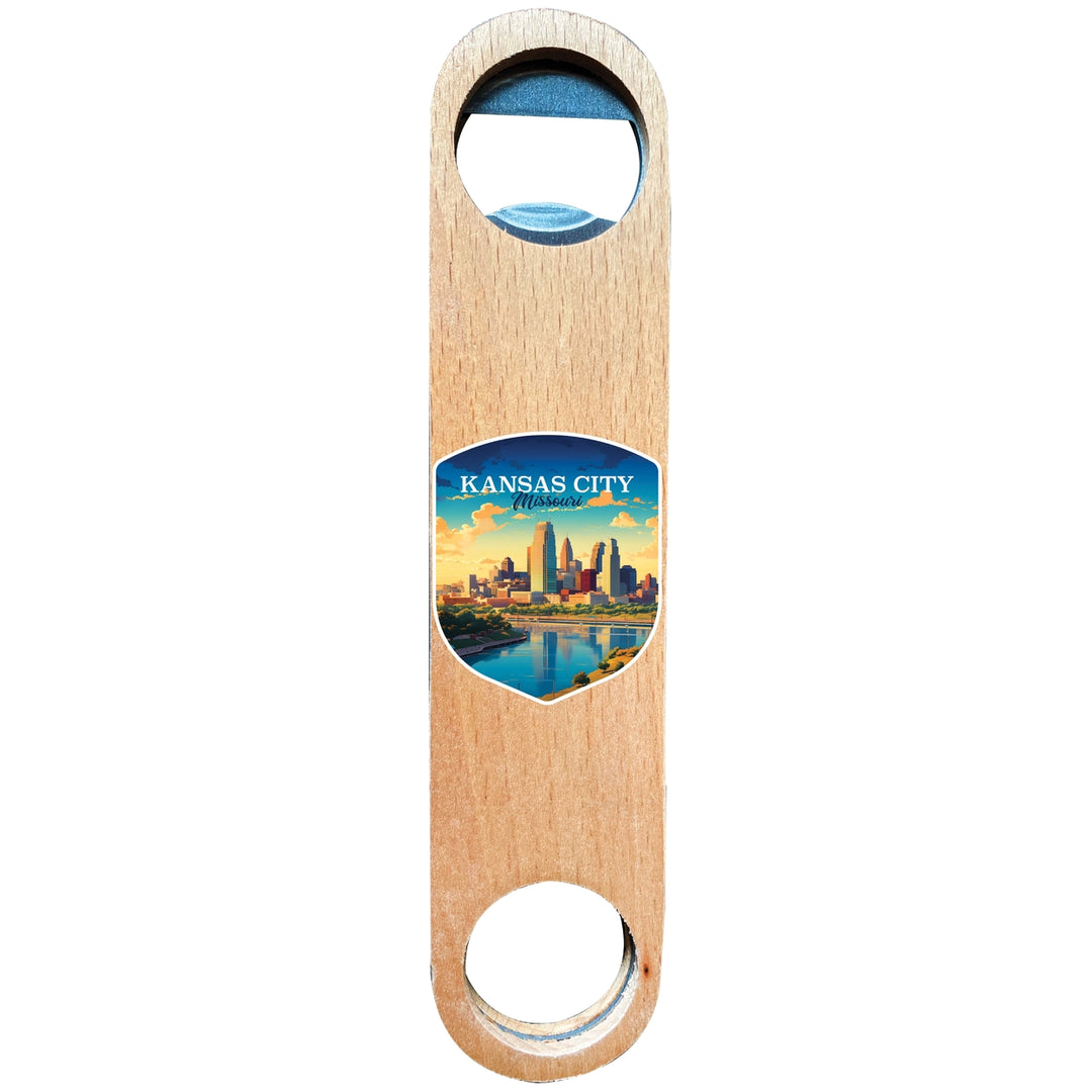 Kansas City Missouri Design A Souvenir Wooden Bottle Opener Image 1