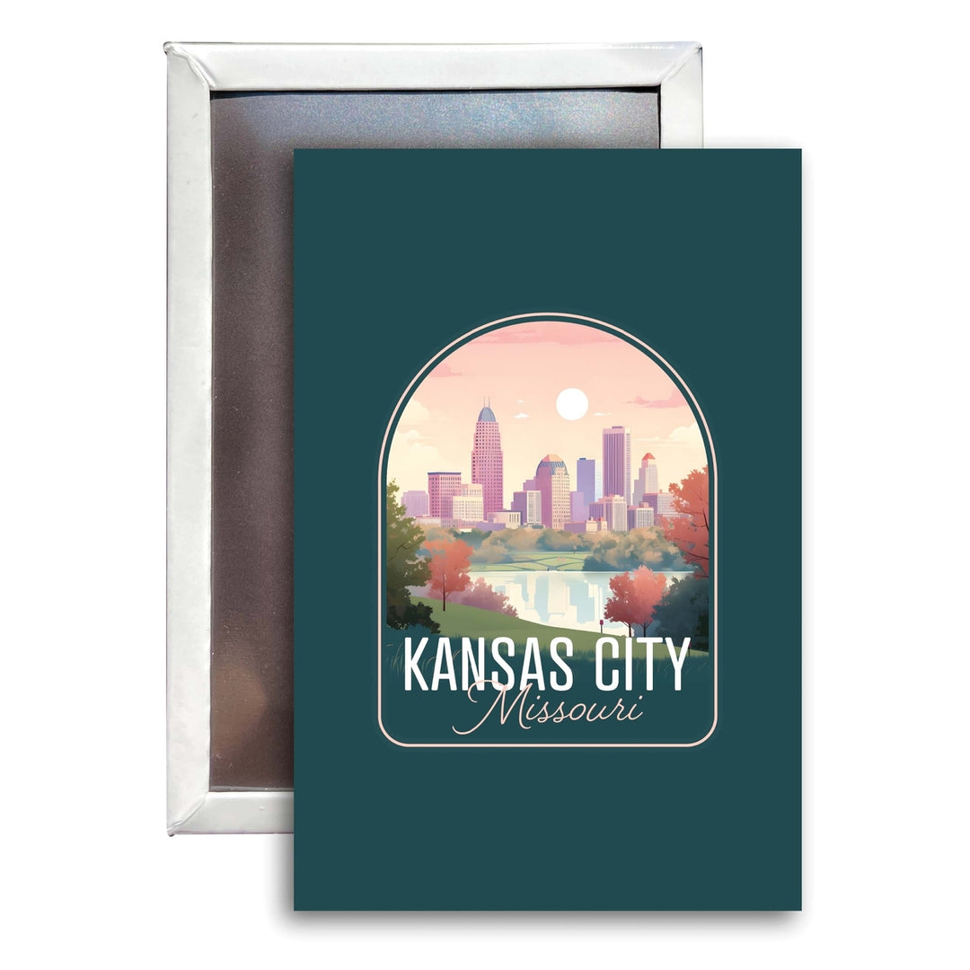 Kansas City Missouri Design B Souvenir 2x3-Inch Fridge Magnet Image 1