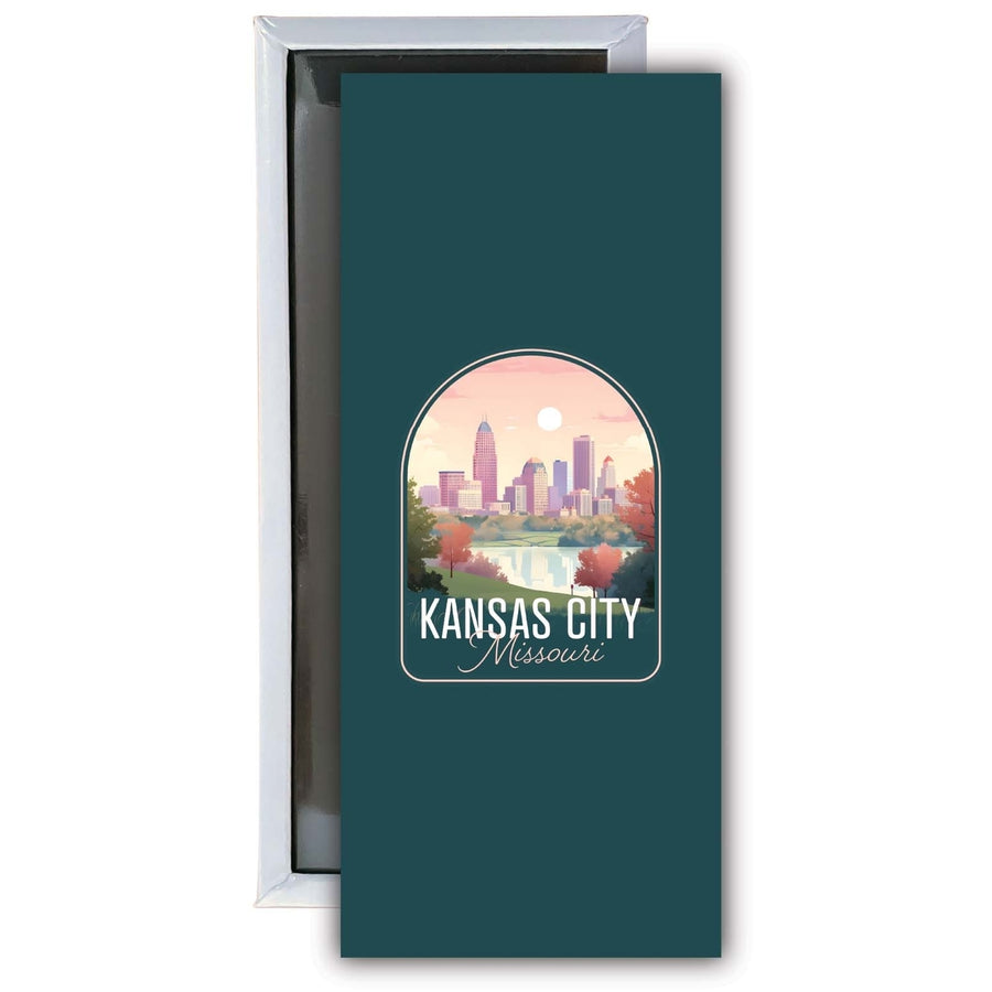 Kansas City Missouri Design B Souvenir Fridge Magnet 4.75 x 2 Inch Image 1