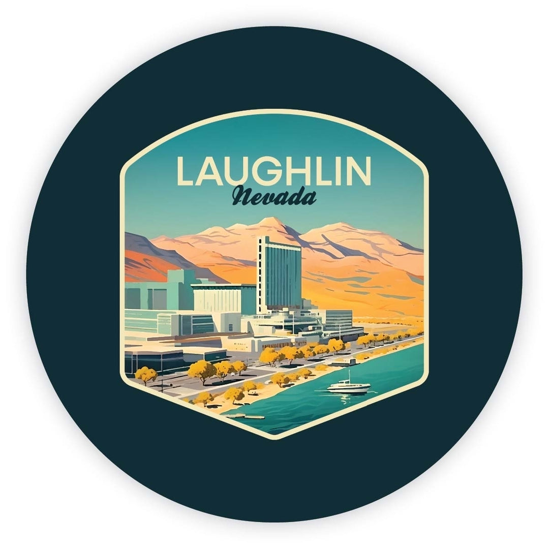 Laughlin Nevada Design A Souvenir Round Fridge Magnet Image 1