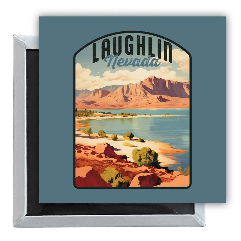 Laughlin Nevada Design B Souvenir 2.5 x 2.5-Inch Fridge Magnet Image 1