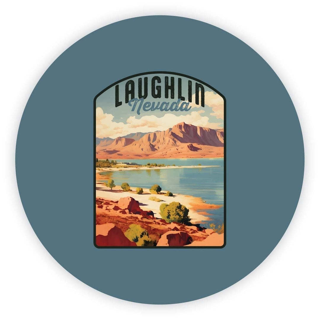 Laughlin Nevada Design B Souvenir Round Fridge Magnet Image 1