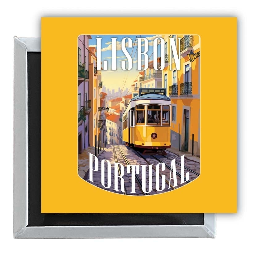 Lisbon Portugal Design A Souvenir 2.5 x 2.5-Inch Fridge Magnet Image 1