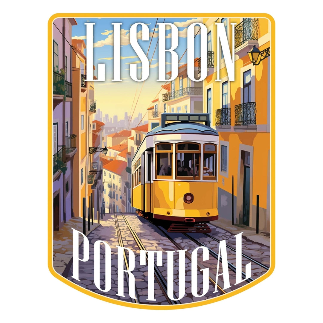 Lisbon Portugal Design A Souvenir Die Cut Flat Magnet Image 1