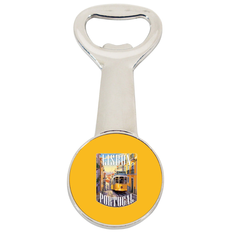 Lisbon Portugal Design A Souvenir Magnetic Bottle Opener Image 1