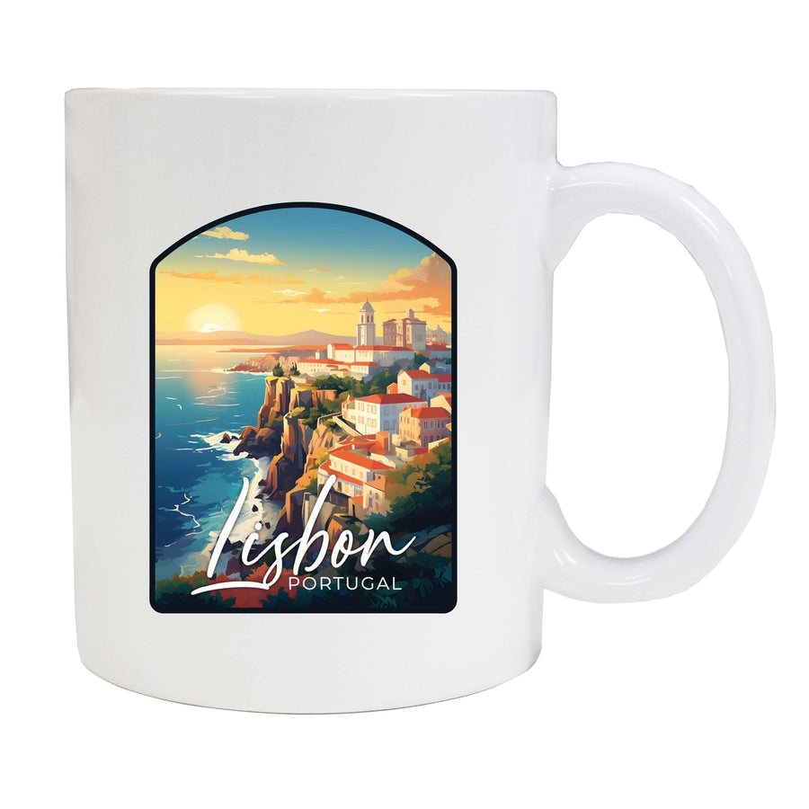 Lisbon Portugal Design B Souvenir 12 oz Ceramic Coffee Mug Image 1