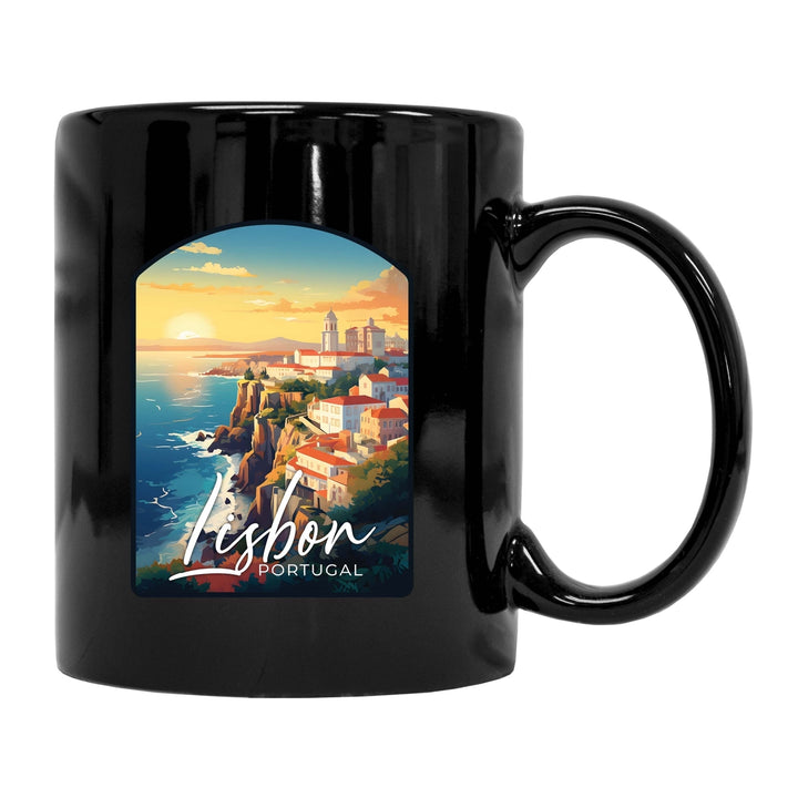 Lisbon Portugal Design B Souvenir 12 oz Ceramic Coffee Mug Image 2