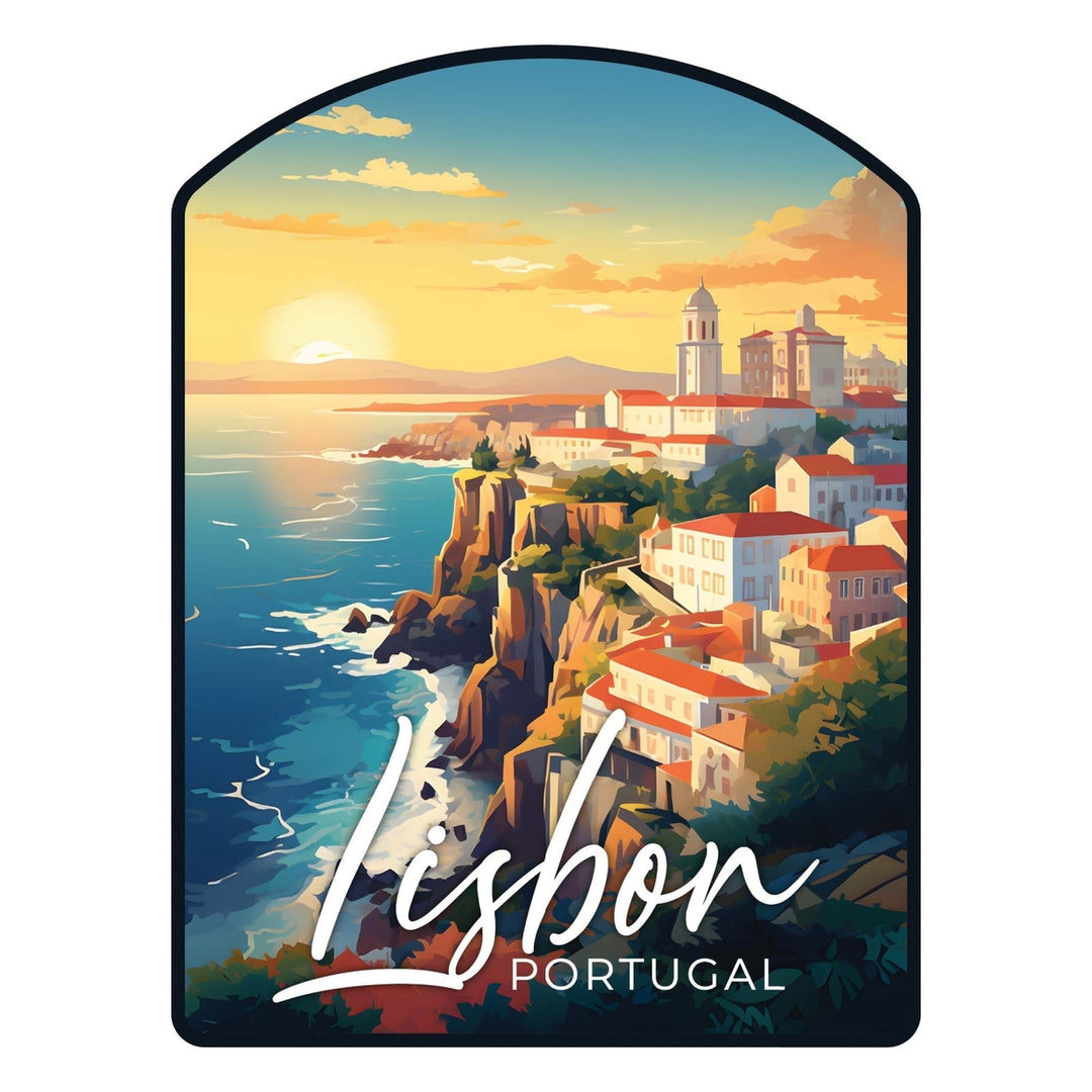 Lisbon Portugal Design B Souvenir Die Cut Flat Magnet Image 1