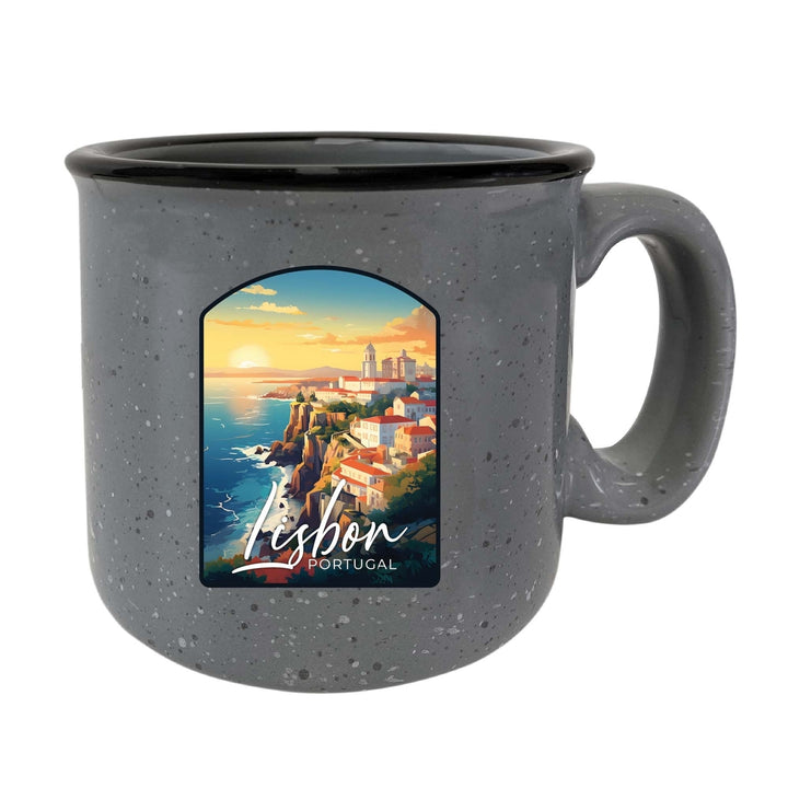 Lisbon Portugal Design B Souvenir 16 oz Ceramic camping mug Image 3