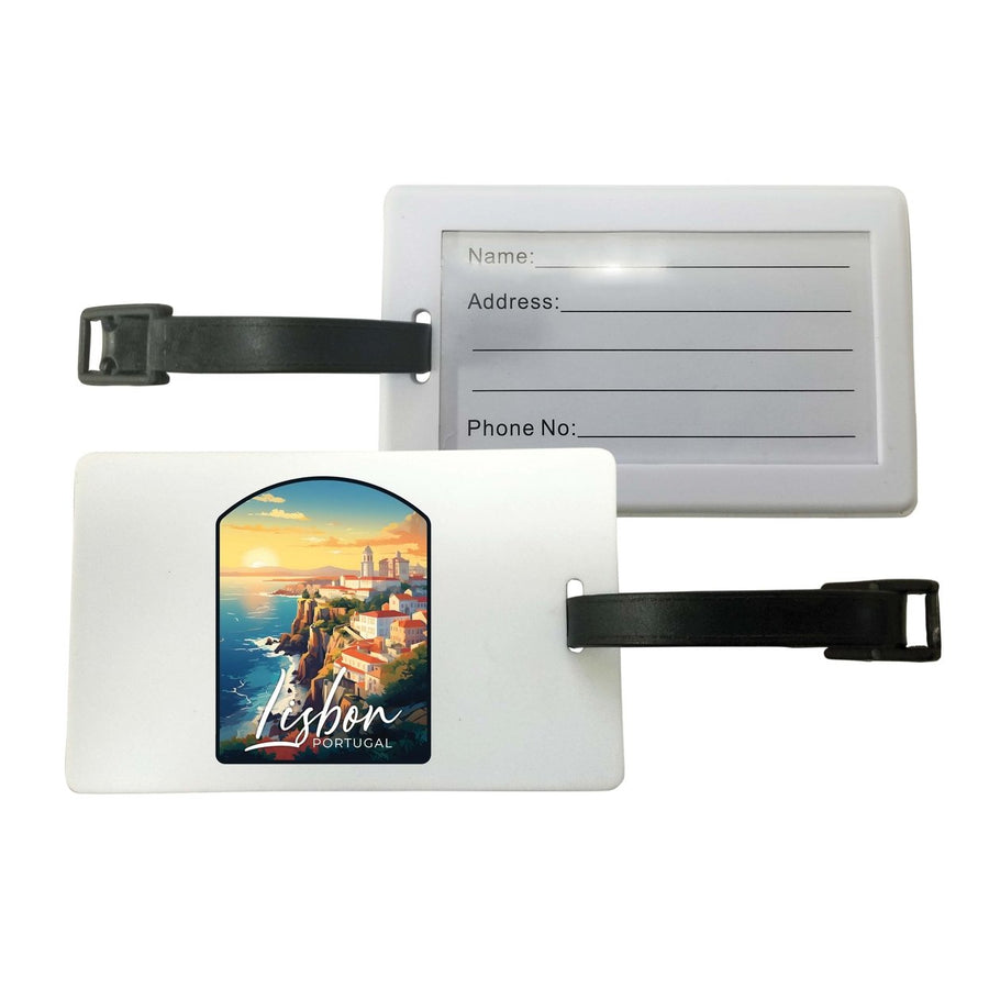 Lisbon Portugal Design B Souvenir Luggage Tag Image 1