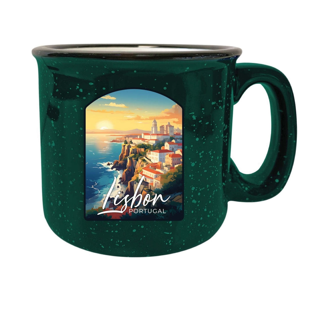 Lisbon Portugal Design B Souvenir 16 oz Ceramic camping mug Image 7