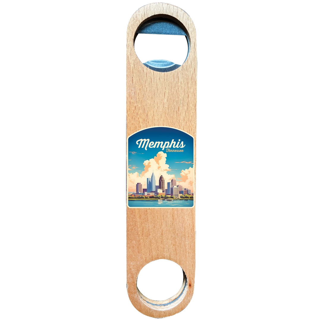 Memphis Tennessee Design A Souvenir Wooden Bottle Opener Image 1