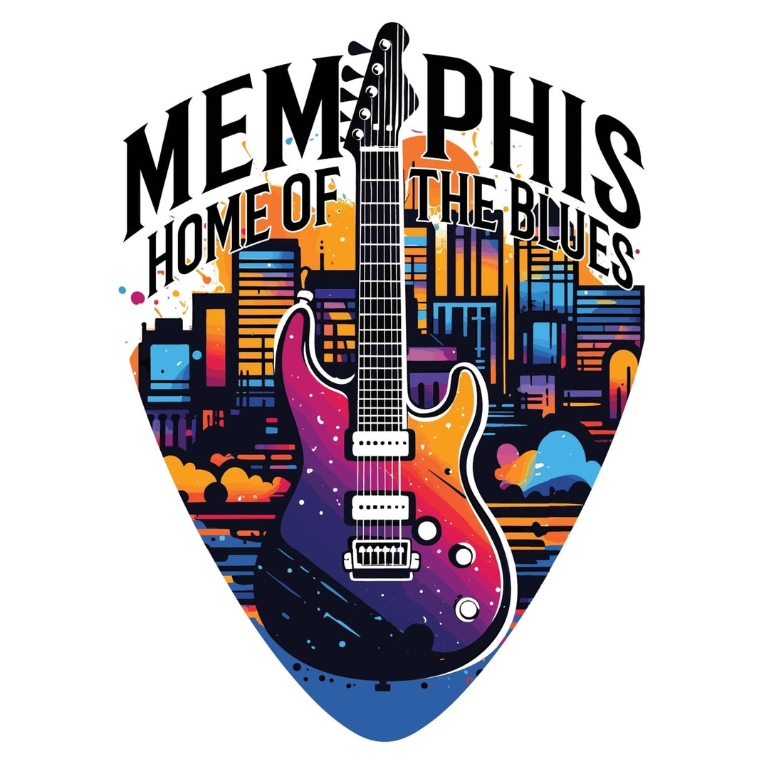 Memphis Tennessee Design B Souvenir Die Cut Flat Magnet Image 1