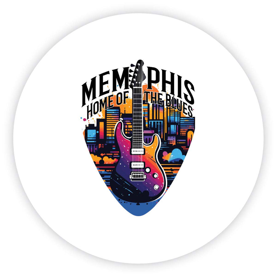 Memphis Tennessee Design B Souvenir Round Fridge Magnet Image 1