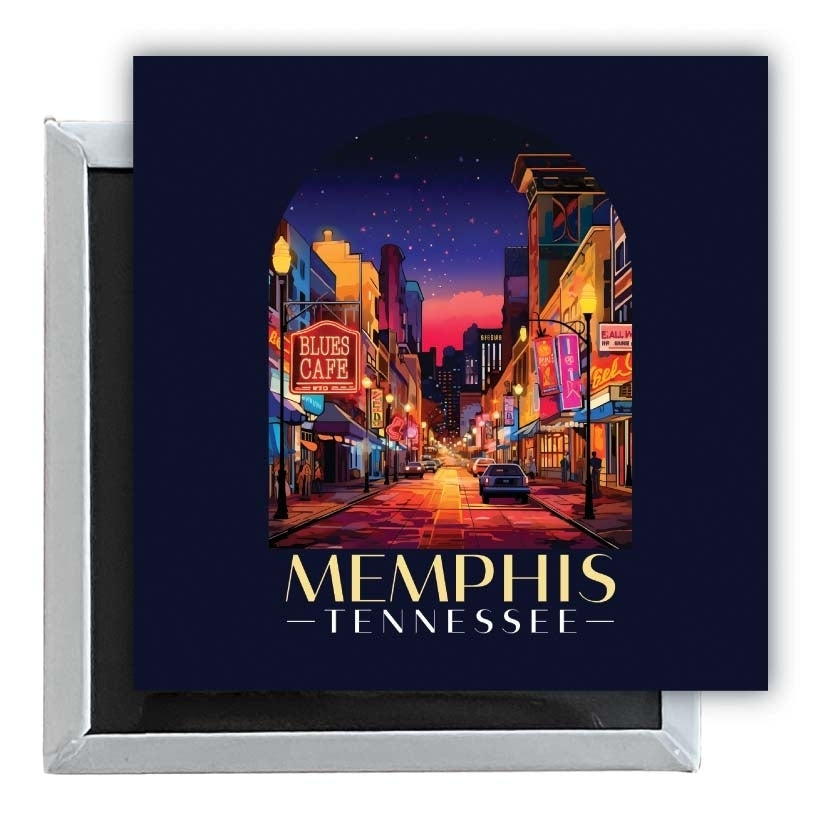 Memphis Tennessee Design C Souvenir 2.5 x 2.5-Inch Fridge Magnet Image 1