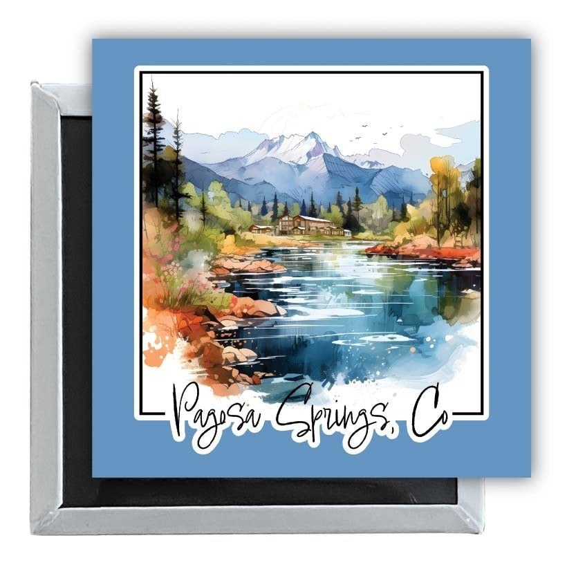 Pagosa Springs Colorado Design A Souvenir 2.5 x 2.5-Inch Fridge Magnet Image 1