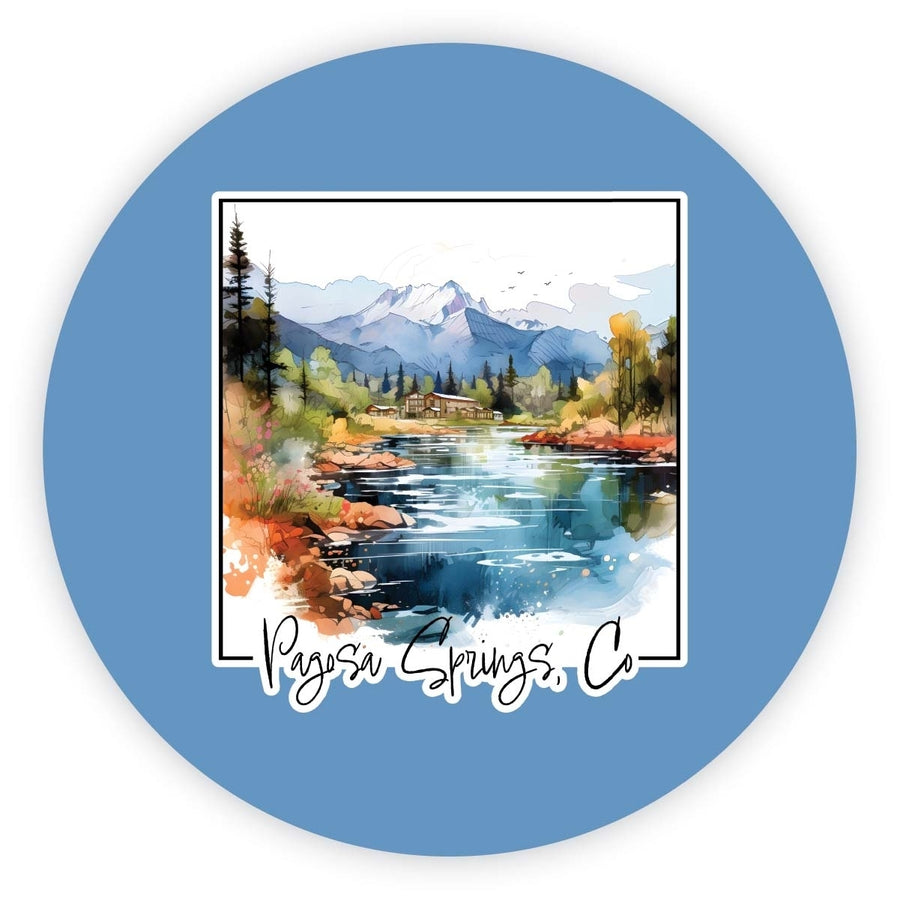 Pagosa Springs Colorado Design A Souvenir Round Fridge Magnet Image 1