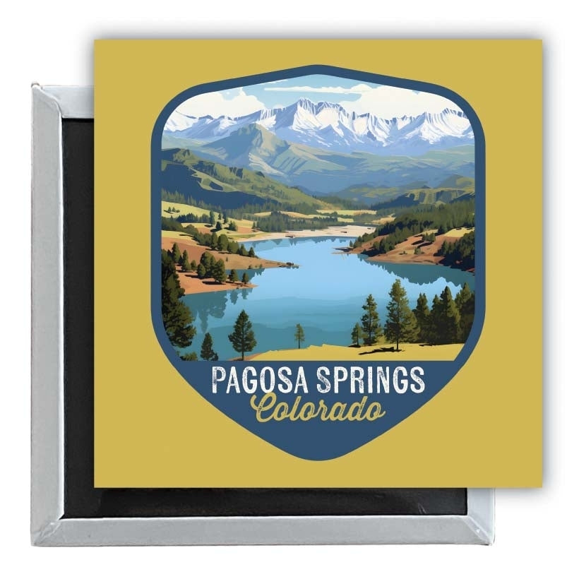 Pagosa Springs Colorado Design B Souvenir 2.5 x 2.5-Inch Fridge Magnet Image 1