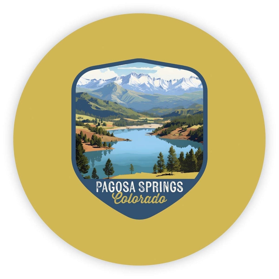 Pagosa Springs Colorado Design B Souvenir Round Fridge Magnet Image 1