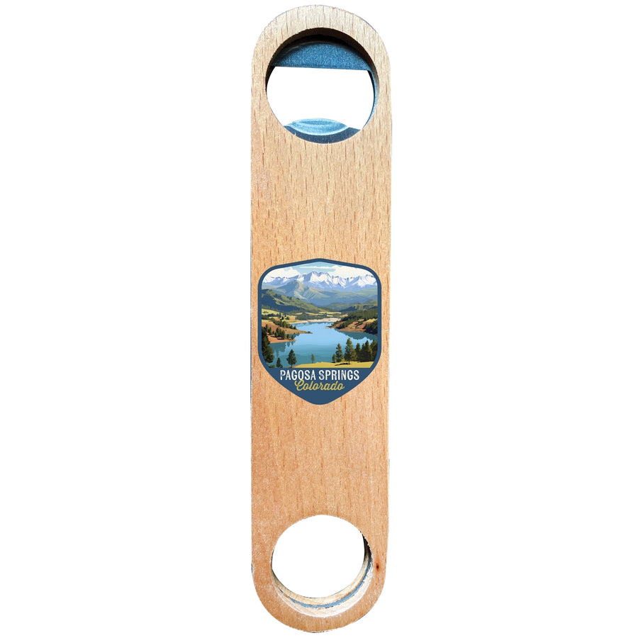 Pagosa Springs Colorado Design B Souvenir Wooden Bottle Opener Image 1